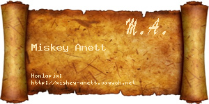 Miskey Anett névjegykártya